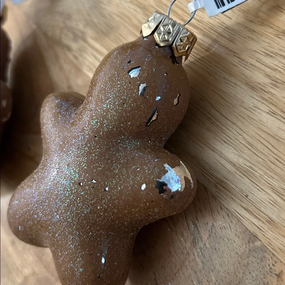 Gingerbread Man Christmas tree Ornaments x3 new with tiny flaws